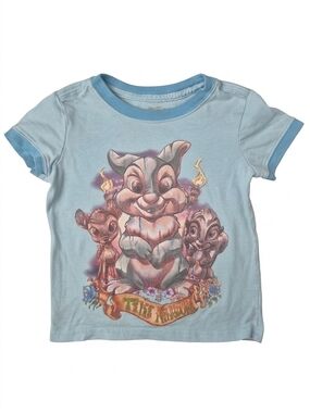 Disney Store Tiki Kingdom Bambi Thumper Flower Ringer Tee T-Shirt Size 4T XS